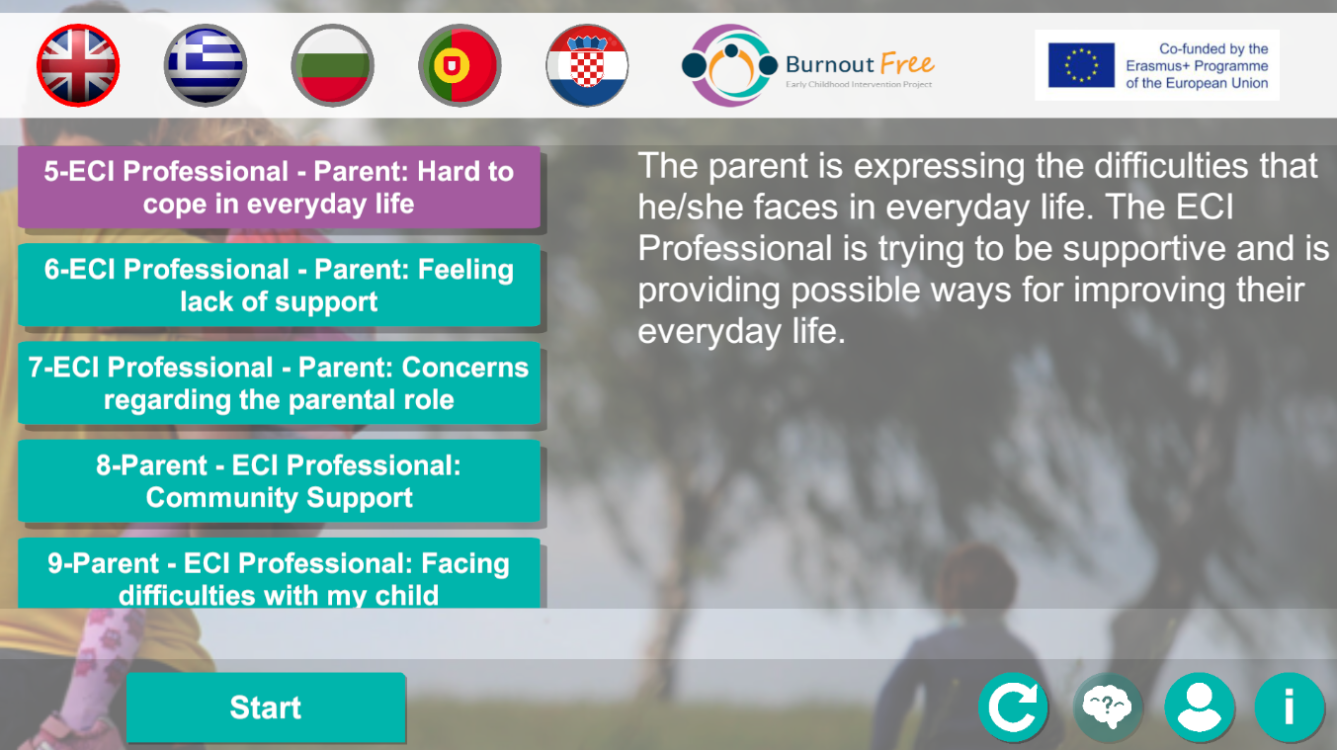 Banner για όσους θέλουν να γνωρίσουν το διαδραστικό παιχνίδι μάθησης του προγράμματος BurnoutFree ECI Project.