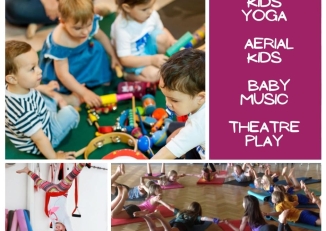 Εικόνα παιδιών που κάνουν Yoga στο Blue Elephant στο Νέο Ψυχικό.