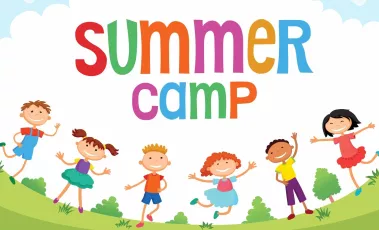 Γραφικό που παρουσιάσει παιδιά, με την αναφορά Summer Camp.