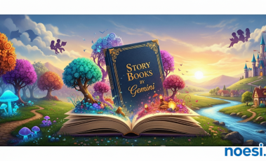 Αφίσα για το Σεμινάριο Δημιουργίας Κοινωνικών / Μικρών Ιστοριών με ΑΙ από το NOESI.GR.