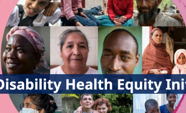 Αφίσα για την πρωτοβουλία του Παγκόσμιου Οργανισμού Υγείας για την αναπηρία την υγεία και την ισότητα.