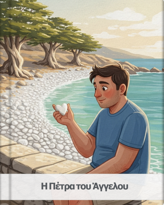 Εξώφυλλο από τη Μικρή Ιστορία του NOESI.GR με τίτλο "Η Πέτρα του Άγγελου".