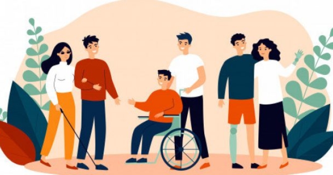 Αφίσα για την δράση "Δεν περισσεύει κανείς και καμία!", ένα Βιωματικό εργαστήριο για τη συμπερίληψη Ατόμων με Αναπηρία στη Λάρισα.