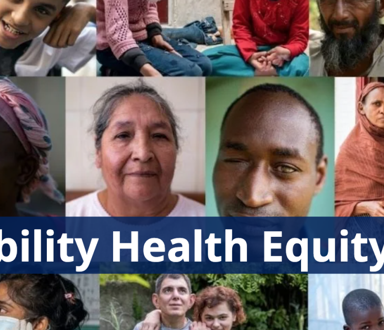 Αφίσα για την πρωτοβουλία του Παγκόσμιου Οργανισμού Υγείας για την αναπηρία την υγεία και την ισότητα.